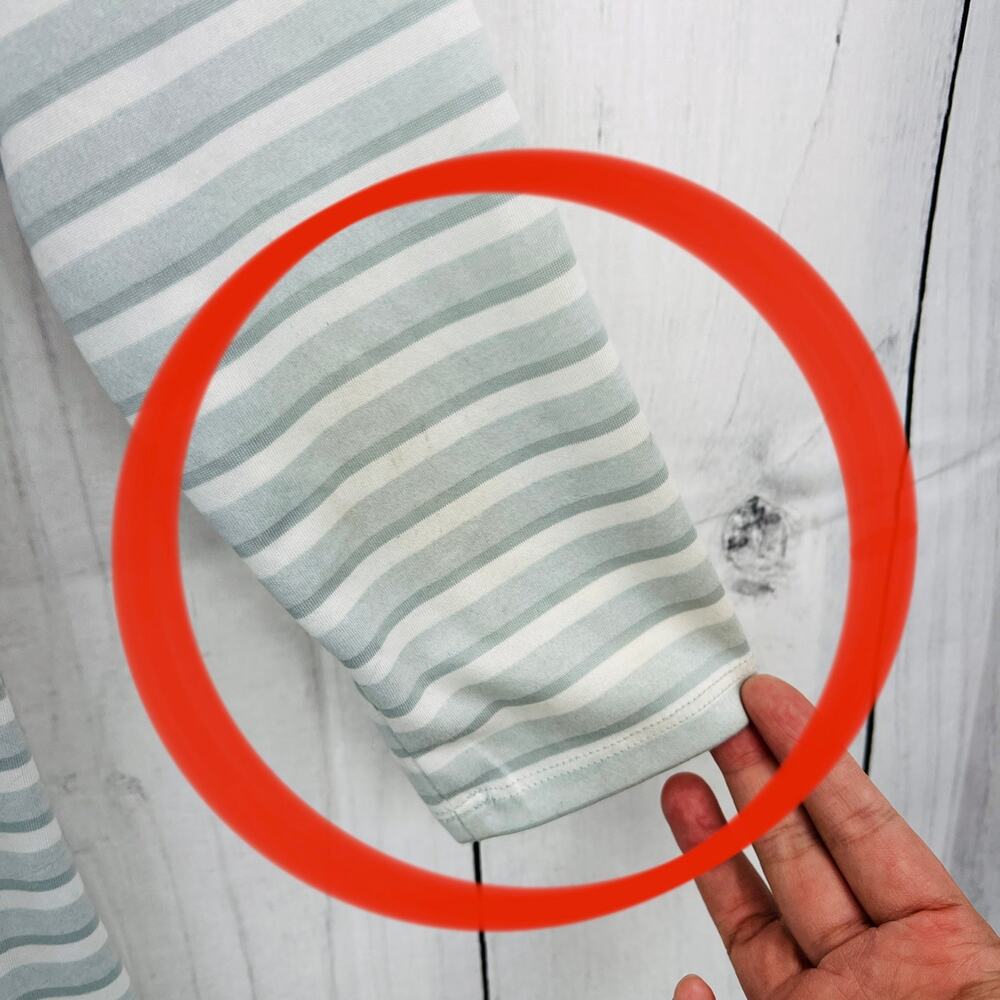 Columbia MEDIUM Henley Tee Shirt womens gray striped sheer 3/4 sleeve - Picture 7 of 9